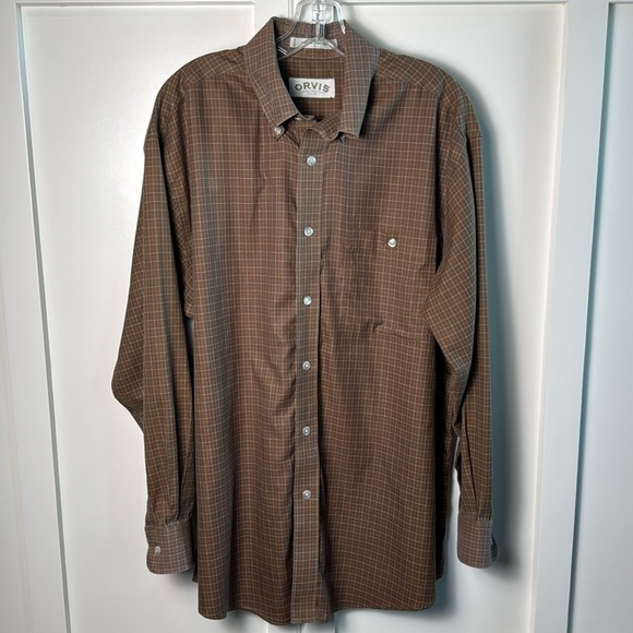 Orvis cotton long‎ sleeve button down - Picture 1 of 8